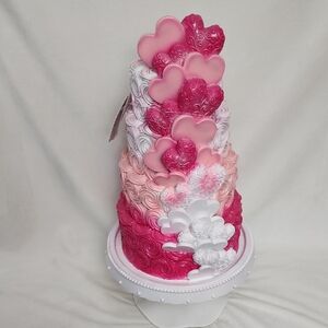 Pink and White Heart Tiered Holiday Decor (L@@K VERY LAST ONE HURRY)